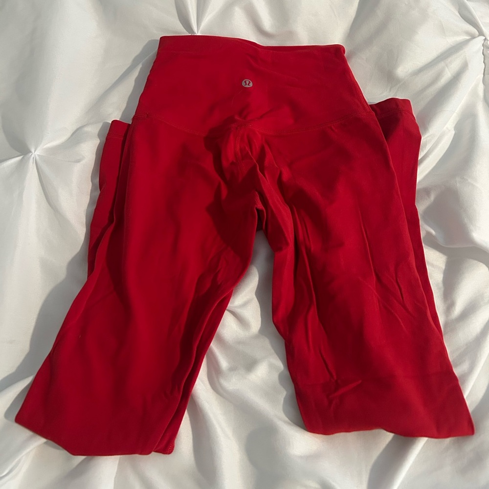 Lulu Lemon Align Leggings Red Length 25 Inches